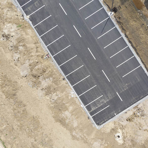 Construction site viewed from drone point of view